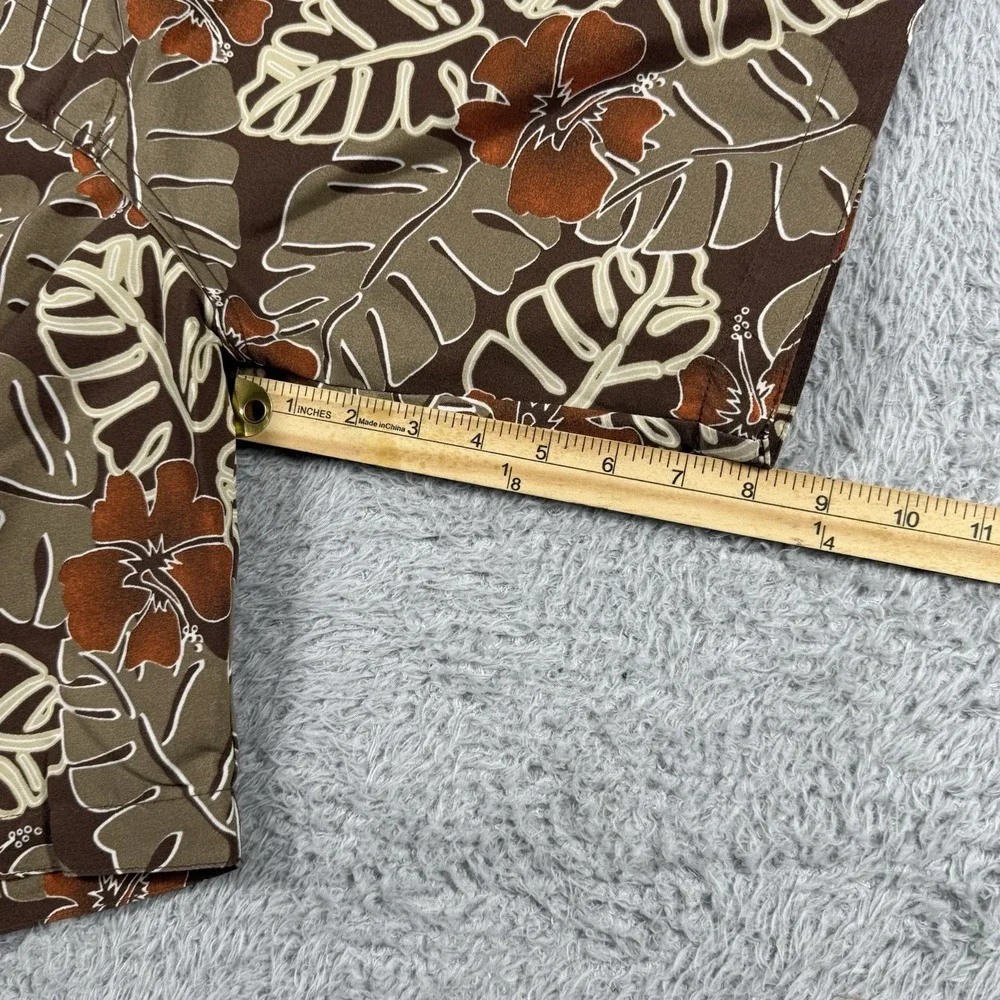 Toes on the‎ Nose Mens FloralPrint Boardshorts Trunks Size 36 brown Made In Usa